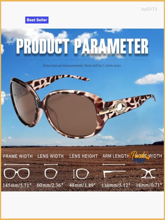 Oversized Rectangle Polarized Sunglasses UV Protection Rhinestone